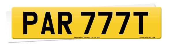 Registration number PAR 777T